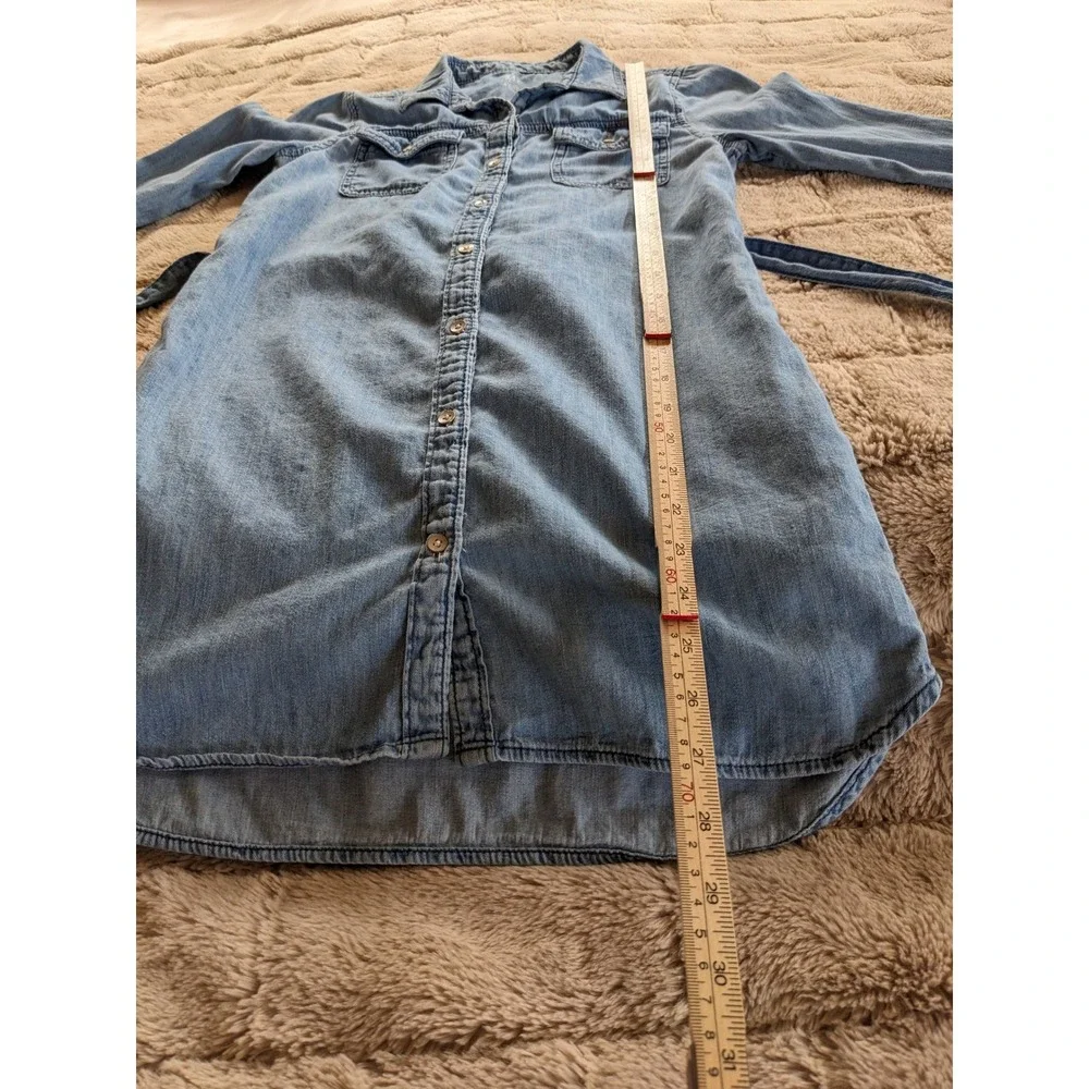 Gap Kids Girls Denim Long Sleeve Button Front Shirt Dress Medium Indigo L 10